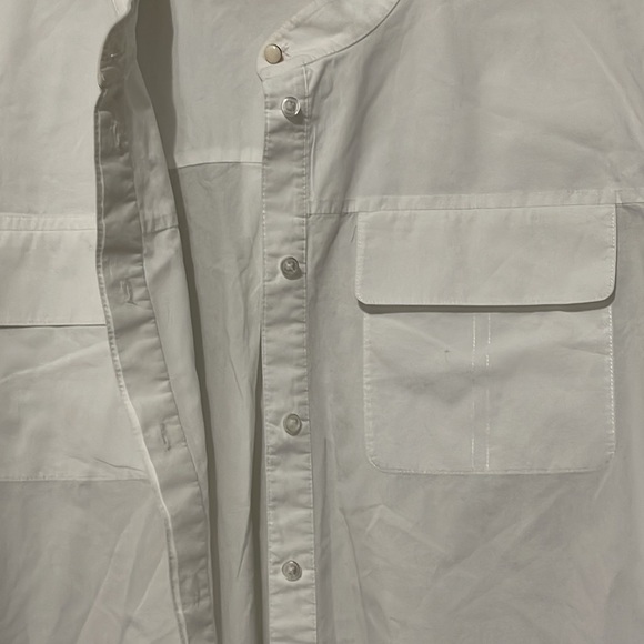 TORY BURCH WOMEN'S ALLISON POPLIN WHITE BUTTON DOWN TOP - Picture 14 of 15